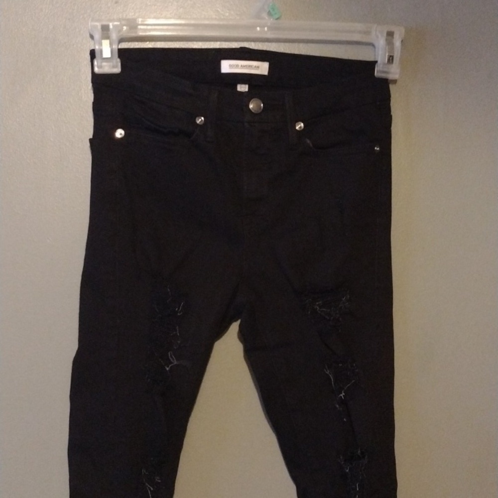 Good American 0/25 good legs skinny jeans black